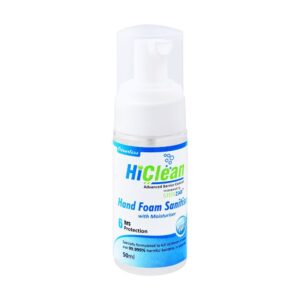 Hiclean Odourless Hand Foam Sanitizer With Moisturiser Alcohol Free 50ml