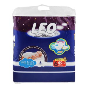 Leo Plus Soft & Dry Baby Diaper No. 6 16+Kg XXL 60-Pack