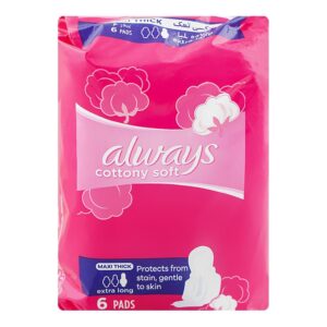 Always Cottony Soft Maxi Thick Extra Long Pads 6-Pack
