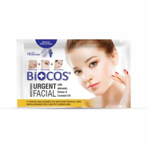 Biocos Urgent Facial Sachet – Whitens & Revitalizes with Almond Oil, Honey & Vitamin B3