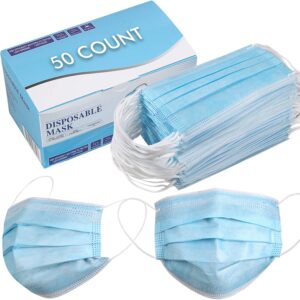 Disposable Face Mask Blue 3 Protective Layers Nose Pin Cover