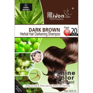 Rivon Herbal Hair Darkening Shampoo Colors Hair Naturally In Dark Brown