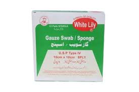 GAUZE SPONGE (SNOW WHITE) 10*10CM 8 PLY