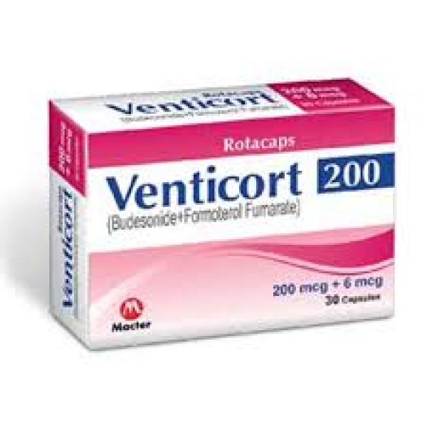 Venticort 200+6mg Cap 30s